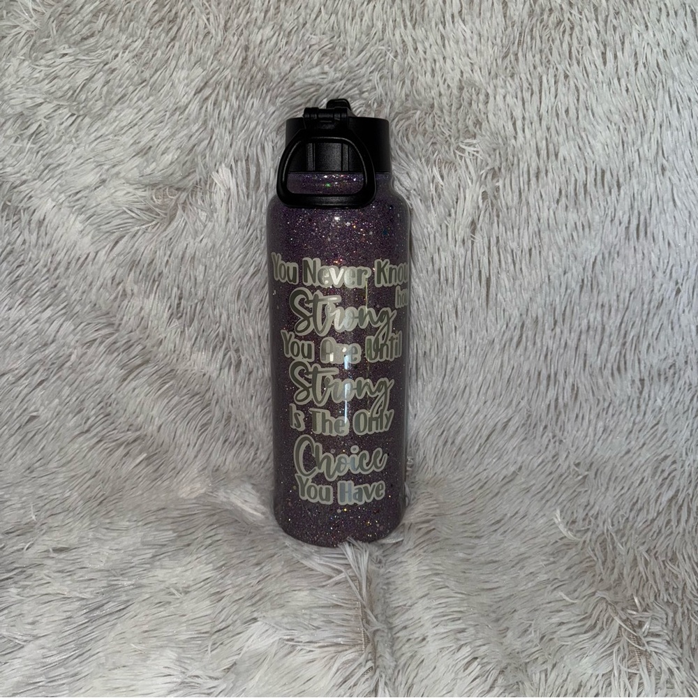 Custom GLITTER sports bottle
